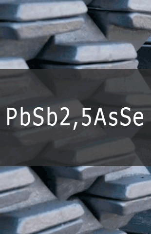 
                                                            PbSb2,5 PbSb2,5AsSe в чушках ГОСТ 1292-81